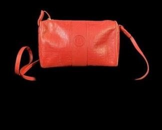 Vintage Fendi red leather monogram bag