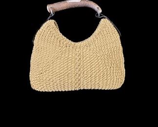 Yves Saint Laurent by Tom Ford woven "Mombasa" bag with genuine horn handle in excellent condition