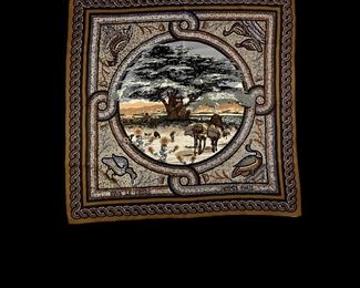 HERMES “Pavois” Silk Scarf appx 34x34