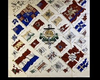 HERMES “Pavois” Silk Scarf appx 34x34