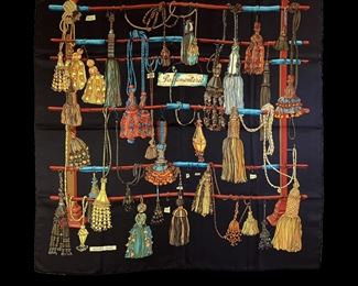 HERMES Passementerie Silk  Scarf appx 35x35