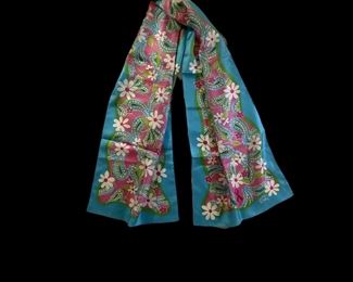 LILLY PULITZER The Cause, 2004, Breast Cancer Awareness Silk Scarf Appx 13x56