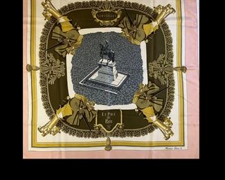 HERMES “Versailles de Pave du Roy” Silk Scarf appx 34x34