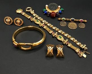 Fine jewelry including diamond, pearl, precious and semi-precious gemstones in 14K and 18K gold.  The photo above features a fabulous European  jewelry collection in 14k gold.