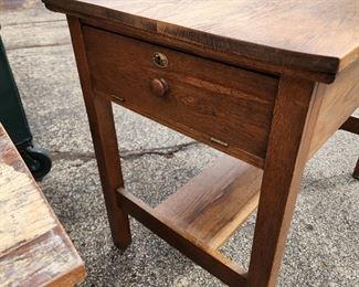  Unique Vintage dual desk, drawer access on each end Solid Oak with key.