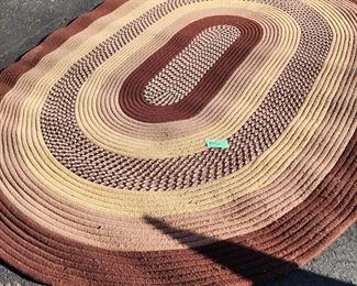 Large Oval Braided Jute, shades of brown & tan                       90"x 114"