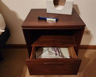 Teak end table, with drawer one piece of 3 piece bedroom set