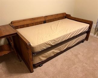 Daybed with trundle and 2 twin mattresses, 41"D x 80.5"W