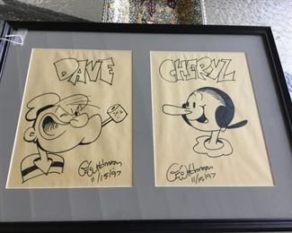 Original Popeye drawing, signed