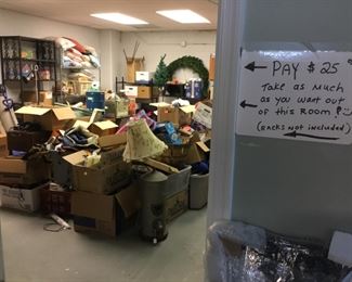 Clearance room: take as much as you want, pay $25! (Shelving not included)