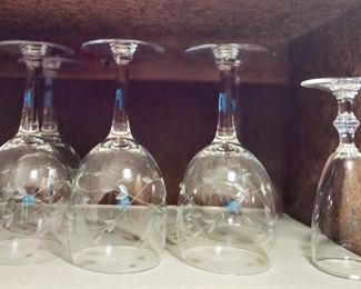 Etched wine glasses