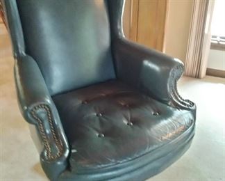 Leather Rolling Desk Chair 
