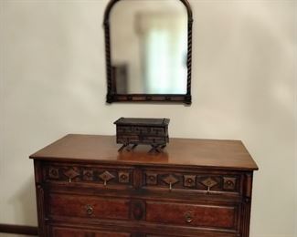 Antique Dresser and Vanity Mirror 