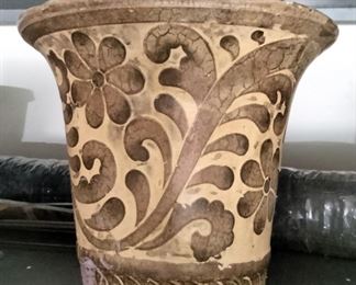 Vintage Hosley Floral Pottery Vase 
