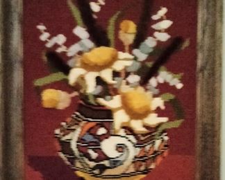 Needlepoint framed art