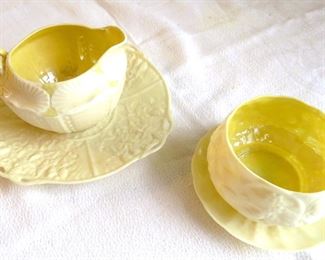 Belleek shell sugar and creamer