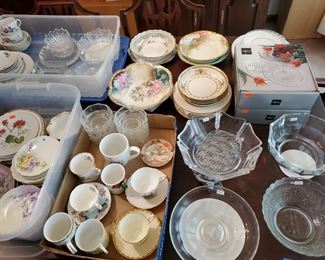 Many Bowls, Tea Sets and Plates - Antique, Vintage and Contemporary