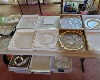 Many Beautiful Serving and Relish Platters and Trays