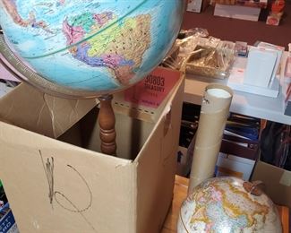 2 Globes and Old World Map