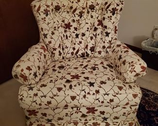 Floral Swivel Cloth Chair