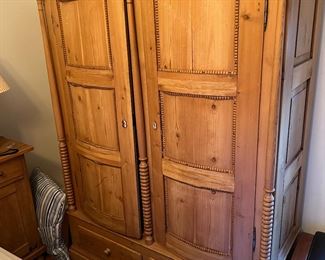 European pine wood armoire