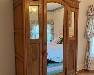 German pin and groove armoire with shelves inside. 