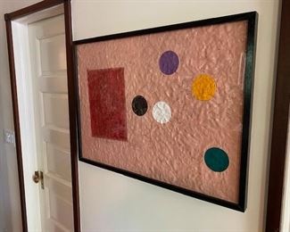 Red rectangle and circles by George Horner 