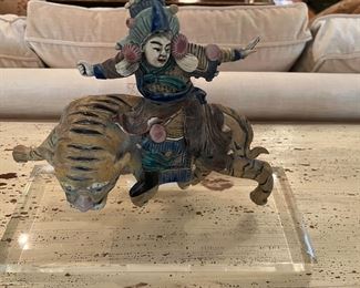 Polychrome Glazed Pottery Asian Sculpture