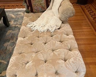 Tufted upholstered chaise lounge
