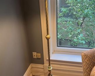 Antique jadeite uranium bronze Vaseline lamp