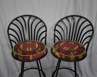 Southwestern Metal Bent Back Bar Stools