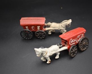 Cast Iron Horse Drawn Toys Coca Cola