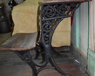 Vintage Child's School Desk Metal and Wood