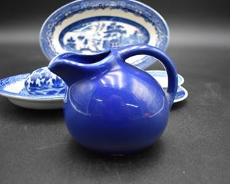 Blue Willow and mini Tilt Ball pitcher