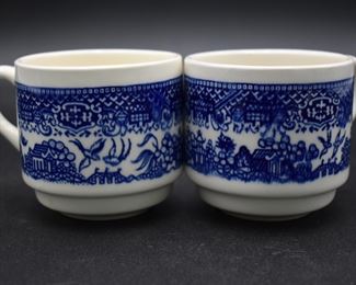 Blue Willow Coffee Mugs, set of 6