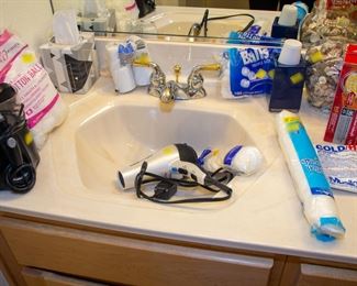 Hair dryer, makeup essentials
