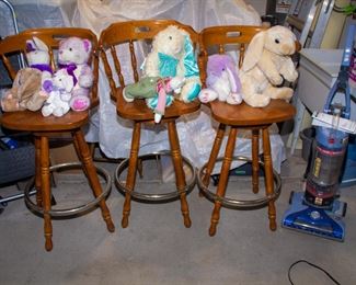 Bar stools(x3), plushies, vacuum