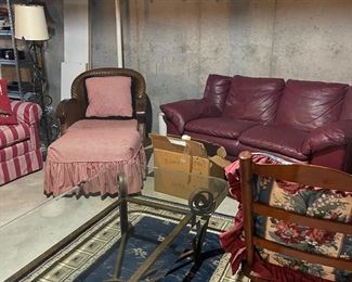 Chaise and floor lamp