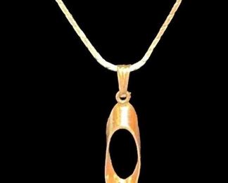 14k Gold Emerald Necklace