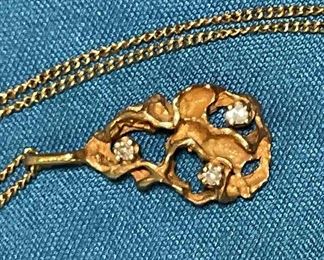 14k Gold And Diamond Necklace
