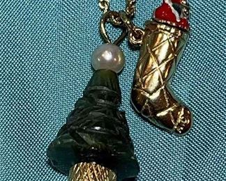 14k Gold Chain, Gold Pendant Jadeite Pendant