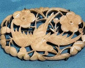 Carved Vintage Brooch
