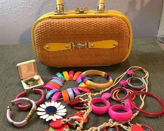 Cool Vintage Hand Bag Some Very Loud Jewelry