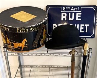 Gentlemens Hat, Walking Sticks  Porcelain Sign