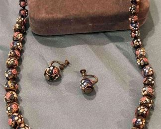 Lampwork Bead Necklace and Earrings