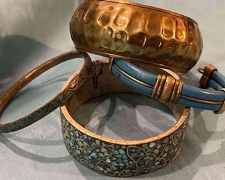 Metal, Stone Leather Bracelets