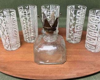 N.C.C. Shigemichi Aomine Bentwood teak tray MCM Drinking Glasses