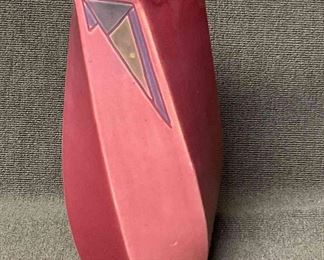 Roseville Futura Early 20th Century Twist Vase in Matte Pink