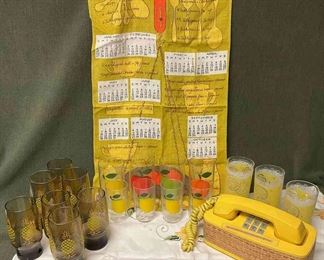 Vintage Calendar, Phone Drinking Glasses