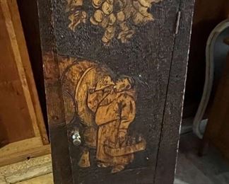 Unusual Carved Wood Liquor Storage-Mercer Island Furniture With Burien Pick-up Auction